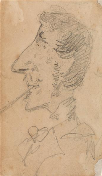 FRANK DUVENECK (Covington 1848-1919 Cincinnati) Three pencil portrait drawings.